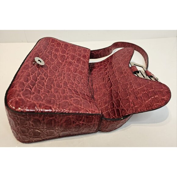 Y2K Vintage Guess ~ Mini Hand Bag ~ Red ~ Snap Closure ~ 9"W x 5"H - Picture 6 of 13